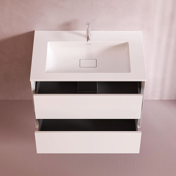 Тумба с раковиной 80 AM.PM Libre M60-FHX0802WM-WPC080SWM подвесная белая матовая-1