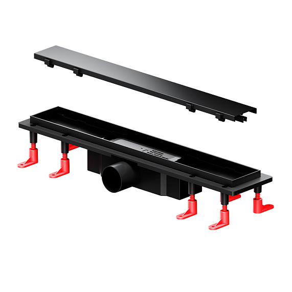 Душевой трап (лоток) 50 AM.PM PrimeFlow W02SC-U11-050-04BM комбинированный затвор с черной матовой решеткой под плитку-22