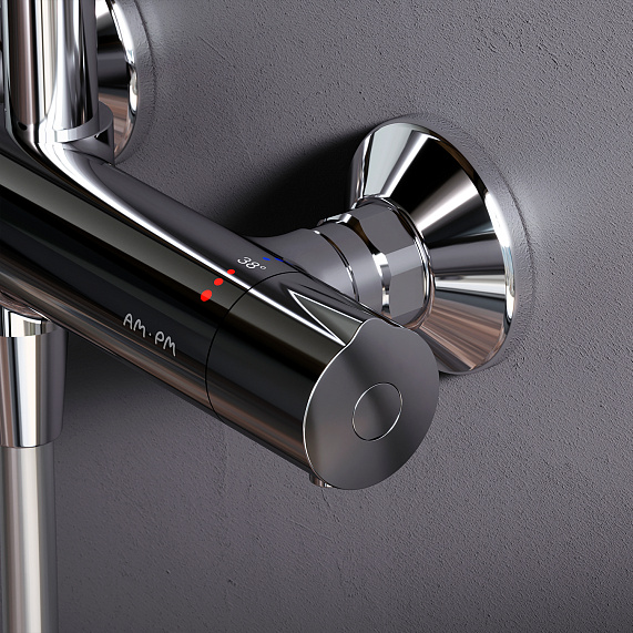 Душевая система AM.PM Like F0780464 стойка с тропическим душем, термостатом, смесителем, хром-3