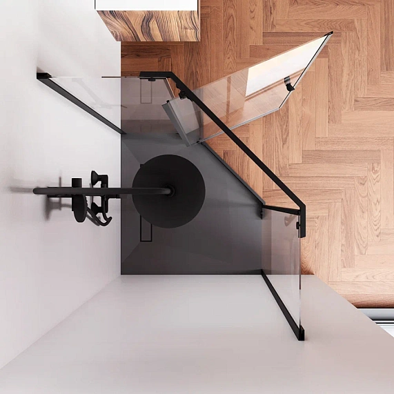 Душевое ограждение без поддона 90x90 AM.PM Sunny W87G-405-9090-BT профиль черный матовый-2