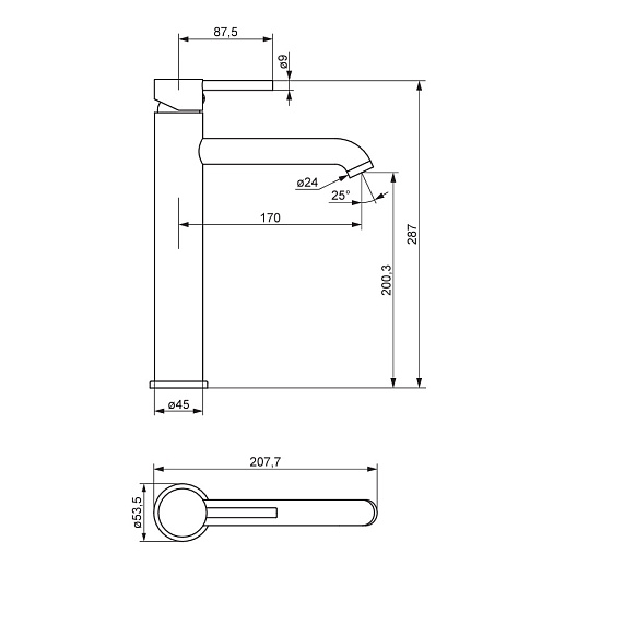 Смеситель для раковины (умывальника) Damixa Scandinavian Pure 360250500 высокий розовое золото-3