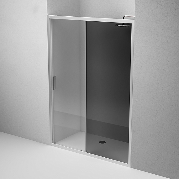 Душевая перегородка с дверью 150x195 AM.PM Gem W90G-150-1-195MG тонированное стекло, профиль серебристый-4