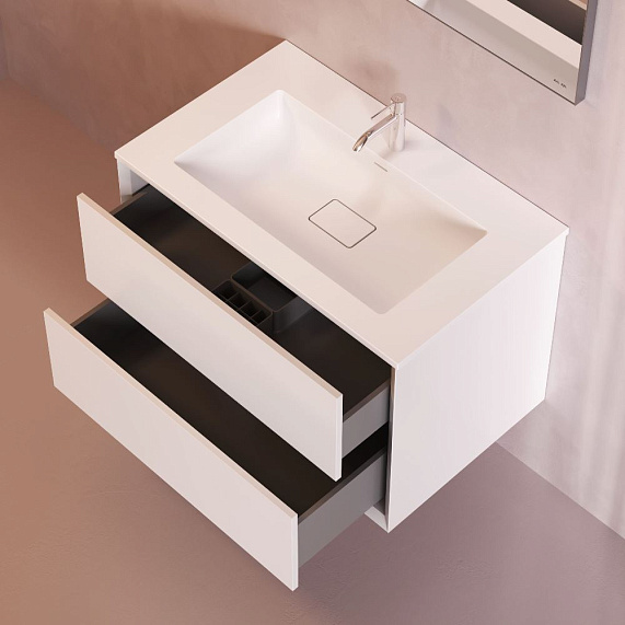 Тумба с раковиной 80 AM.PM Libre M60-FHX0802WM-WPC080SWM подвесная белая матовая-2