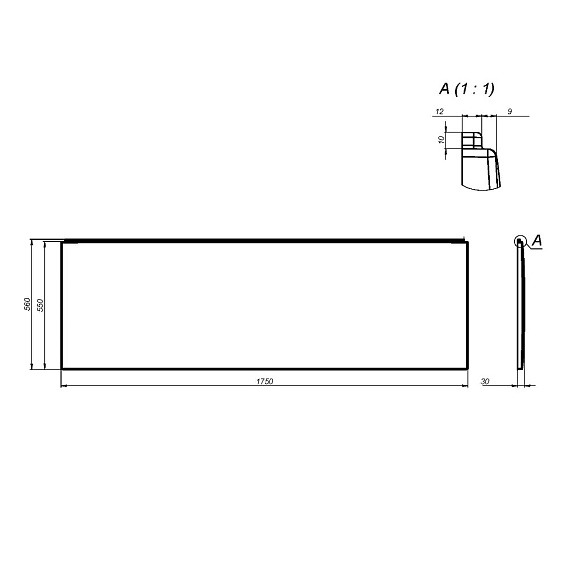 Ванна акриловая 175х75 AM.PM Gem W93A-175-075W-A белая глянцевая-9