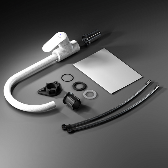 Смеситель для кухни AM.PM Like F8007133 высокий, белый-7