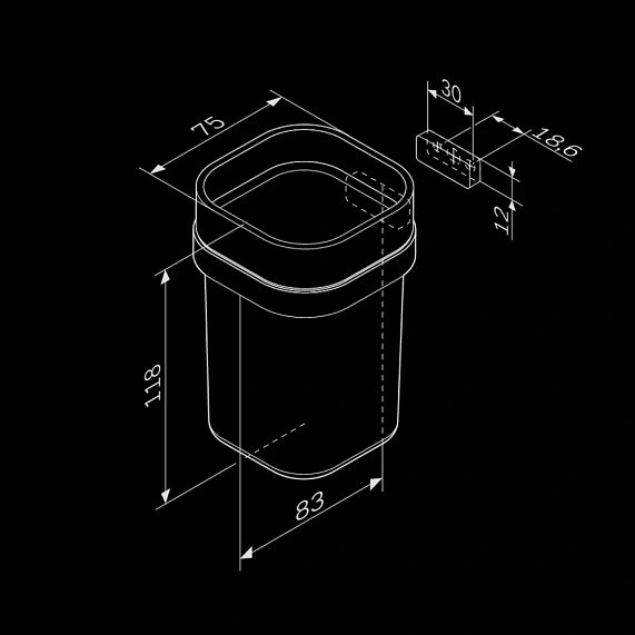 Стакан для зубных щеток настенный AM.PM Func A8F34300 стеклянный, хром-7
