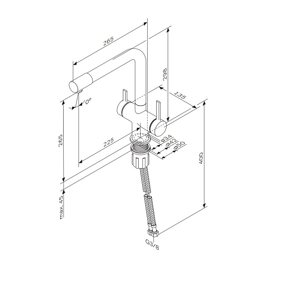 Смеситель для кухни AM.PM Func F8F05722 высокий с L-изливом с каналом для питьевой воды, черный-13