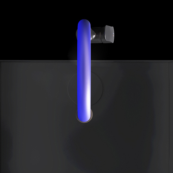 Смеситель для кухни AM.PM Like F8007827 высокий, черный, с синим гибким изливом и каналом питьевой воды-3