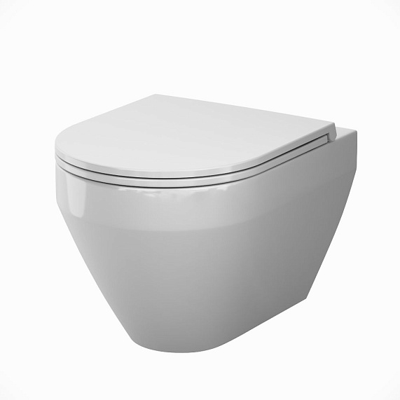 Унитаз подвесной AM.PM Spirit V2.0 C701900SC безободковый с сиденьем микролифт, белый-10