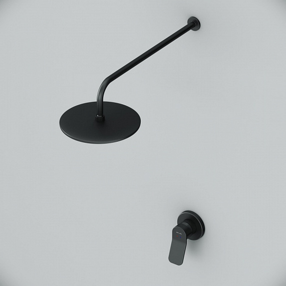 Встраиваемая душевая система AM.PM X-Joy FB85A2R002 черная: тропический верхний душ-3