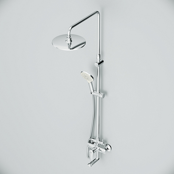 Душевая система AM.PM Like F0780964 стойка с тропическим душем, смесителем, изливом, хром-3
