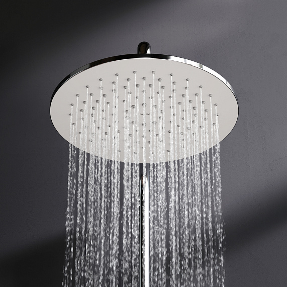 Душевая система AM.PM Spirit 2.0 F0770A510 стойка с тропическим душем, термостатом, смесителем, изливом, хром-4