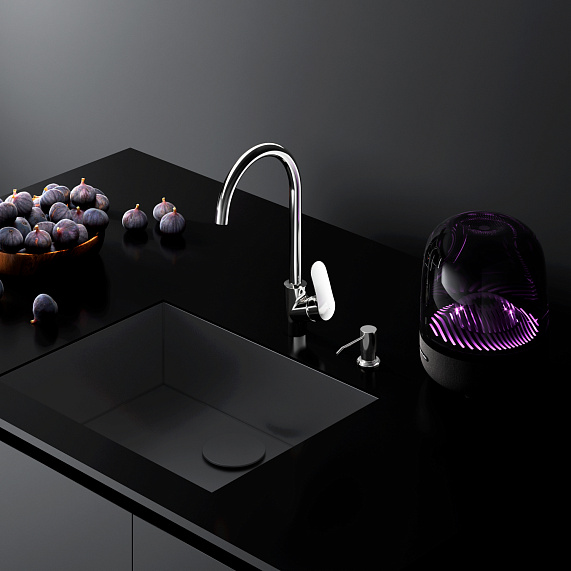 Смеситель для кухни AM.PM Like F8007D00 высокий, хром + дозатор для моющего средства-3