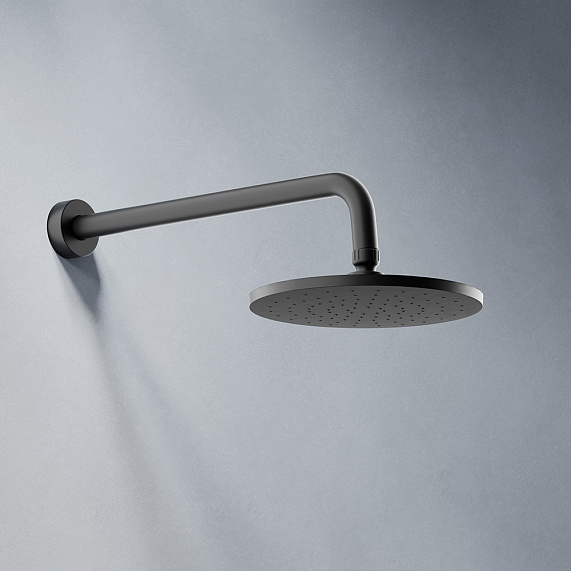 Встраиваемая душевая система Damixa Apollo 947510300 черная: тропический верхний душ, ручной душ, излив-4