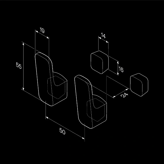 Крючки для полотенец AM.PM Func A8F35622 черный 2 шт-7