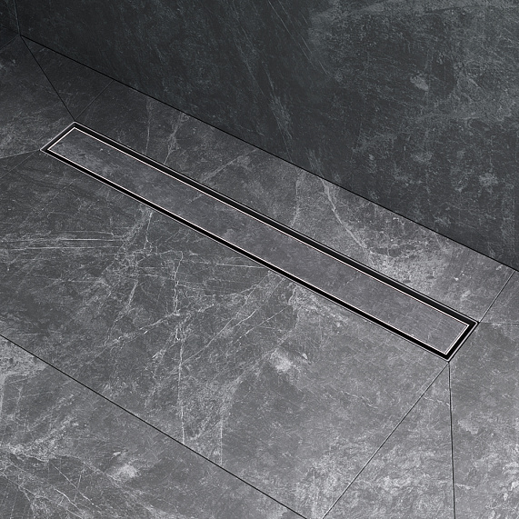 Душевой трап (лоток) 60 AM.PM MasterFlow W01SC-U11-060-04SB комбинированный затвор со стальной матовой решеткой под плитку-10