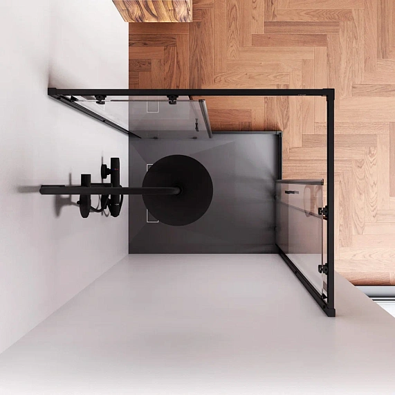 Душевое ограждение без поддона 80x100 AM.PM Gem W90G-403-100280-BT профиль черный матовый-2