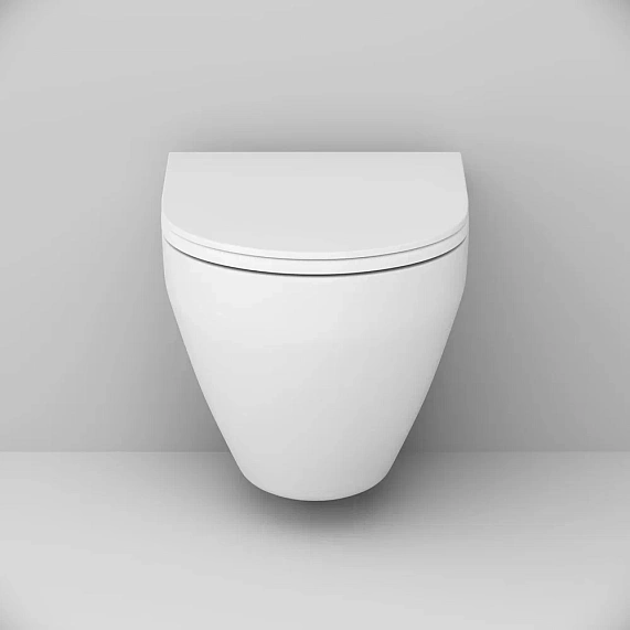 Унитаз подвесной безободковый с инсталляцией AM.PM Spirit 2.0 IS47001.701700 сиденьем микролифт, белой пневм. клавишей-3