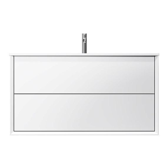 Тумба с раковиной 100 AM.PM Libre M60-FHX1002WM-WPC100SWM подвесная белая матовая-11