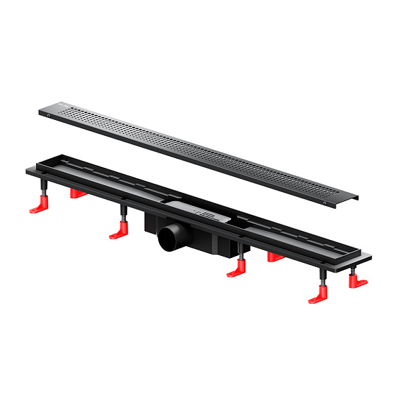 Душевой трап (лоток) 80 AM.PM PrimeFlow W02SC-P11-080-01BM комбинированный затвор с черной матовой решеткой-10