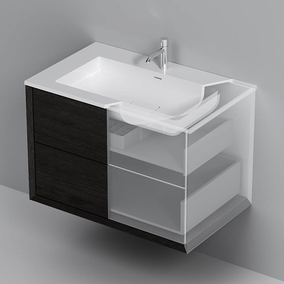 Тумба с раковиной 80 AM.PM Libre M60-FHX0802OF-WPC080SWM подвесная под дерево-7