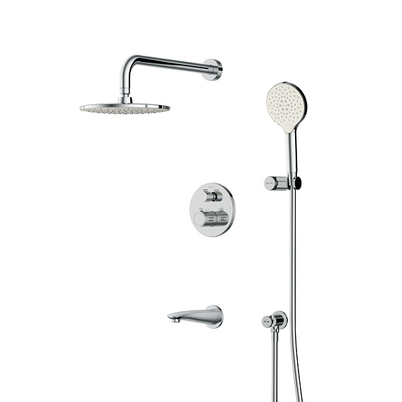 Встраиваемая душевая система AM.PM X-Joy FT85A3RH10 хром: тропический верхний душ, ручной душ, термостат-4