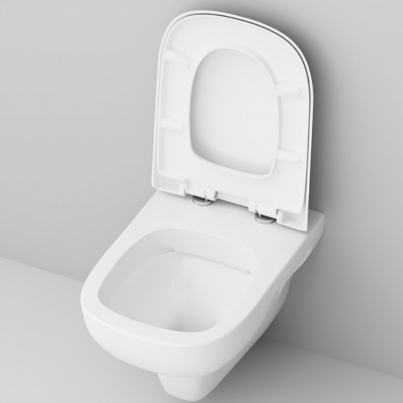 Унитаз подвесной AM.PM Like C801700SC безободковый с сиденьем микролифт, белый-3