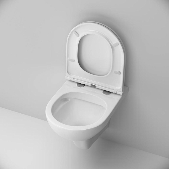 Унитаз подвесной AM.PM Gem C901700SC безободковый с сиденьем микролифт, белый-2
