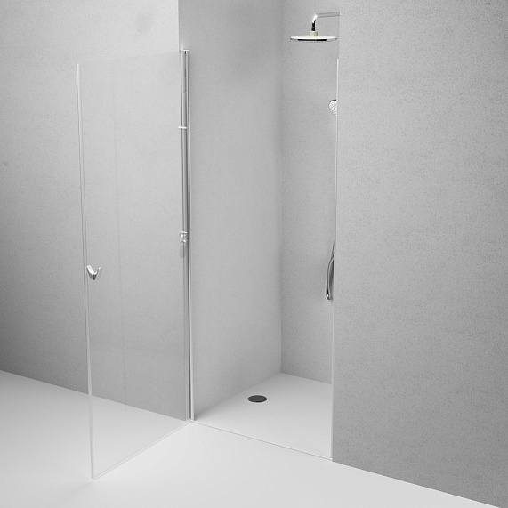 Душевая перегородка с дверью 90x190 AM.PM Sunny W87G-90-1P-MT прозрачное стекло, профиль серебристый-4