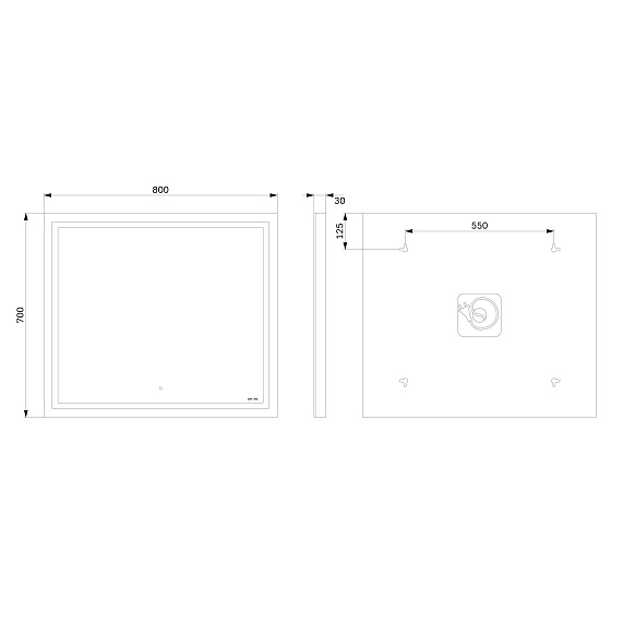 Зеркало с подсветкой в ванную прямоугольное 80 AM.PM Gem M91AMOX0801WG сенсорное-10