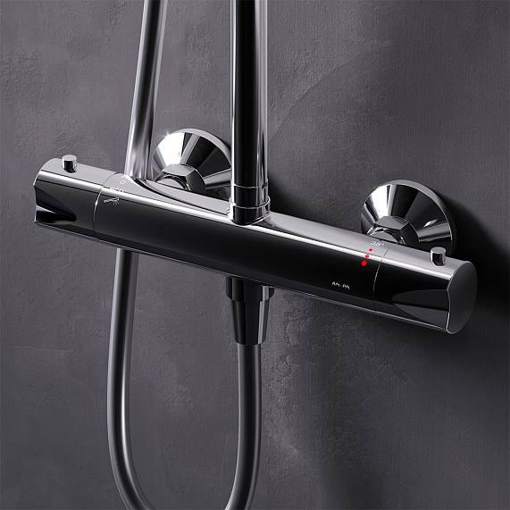 Душевая система AM.PM Crave F079C400 стойка с тропическим душем, термостатом, смесителем, хром-2