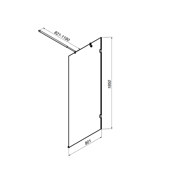 Душевая перегородка 80x195 AM.PM X-Joy W94UWI-80-F1-BTE прозрачное стекло, профиль черный-6
