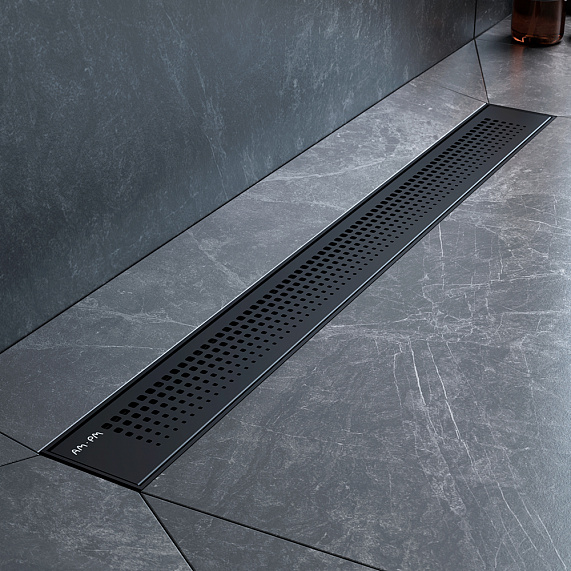 Душевой трап (лоток) 70 AM.PM PrimeFlow W02SC-P11-070-01BM комбинированный затвор с черной матовой решеткой-4