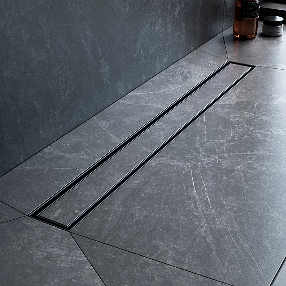 Душевой трап (лоток) 70 AM.PM MasterFlow W01SC-U11-070-04BM комбинированный затвор с черной матовой решеткой под плитку-8