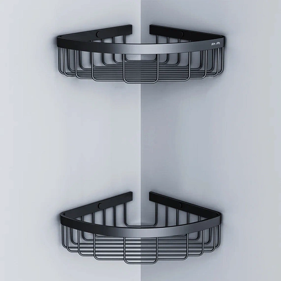 Полка в ванную угловая AM.PM Sense L A7452222 двухъярусная черная-2