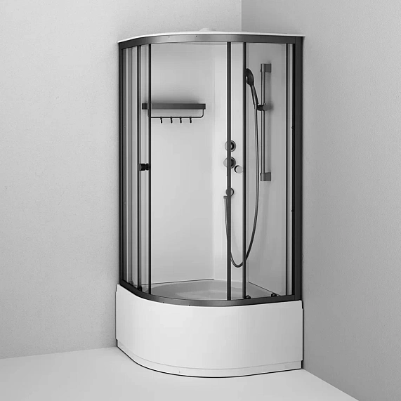 Душевая кабина 90x90 AM.PM X-Joy W94C-401A-090BT профиль черный матовый, высокий поддон-3