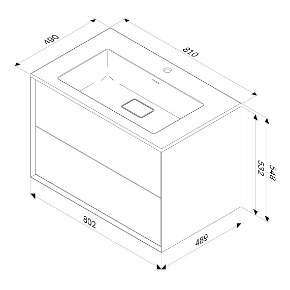 Тумба с раковиной 80 AM.PM Libre M60-FHX0802WM-WPC080SWM подвесная белая матовая-11