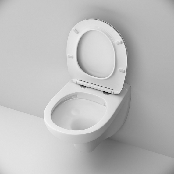 Унитаз подвесной безободковый с инсталляцией AM.PM Sense IS301.741700 сиденьем микролифт, белой механ. клавишей-3