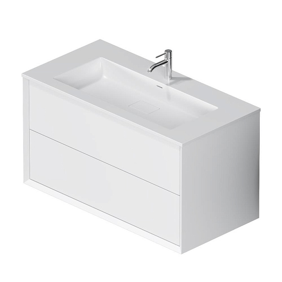 Тумба с раковиной 100 AM.PM Libre M60-FHX1002WM-WPC100SWM подвесная белая матовая-10