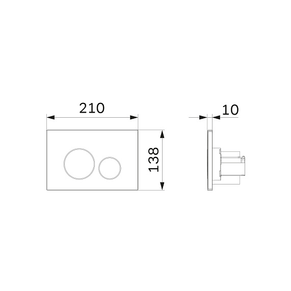 Клавиша смыва для инсталляции AM.PM Pro L I049038 пневматическая черная матовая-6