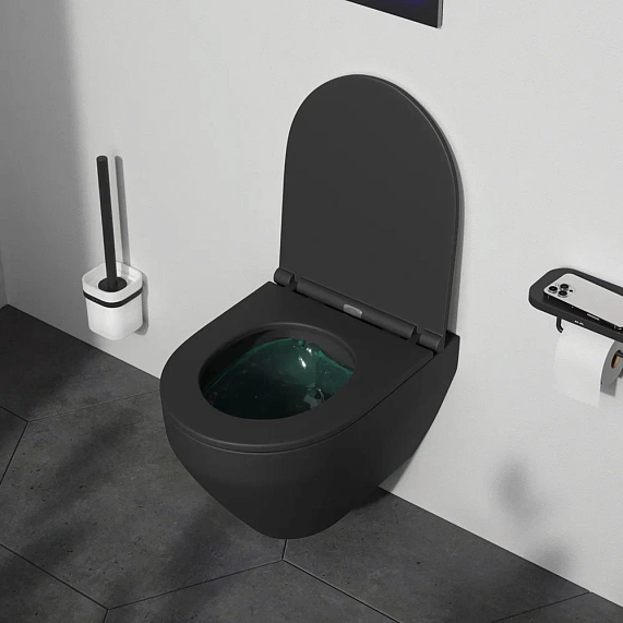 Унитаз подвесной безободковый с инсталляцией AM.PM Spirit V2.0 IS47051.701700MB сиденьем микролифт, хром пневм. клавишей-3