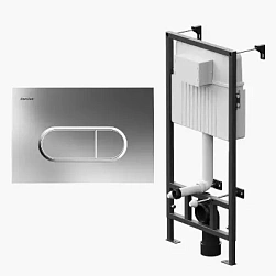 Инсталляция для подвесного унитаза Damixa Prime DX00.I013.0231 с механ. клавишей Prime M, хром матовый