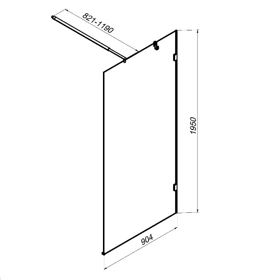 Душевая перегородка 110x195 AM.PM X-Joy W94UWI-110-F1-BTE прозрачное стекло, профиль черный-5