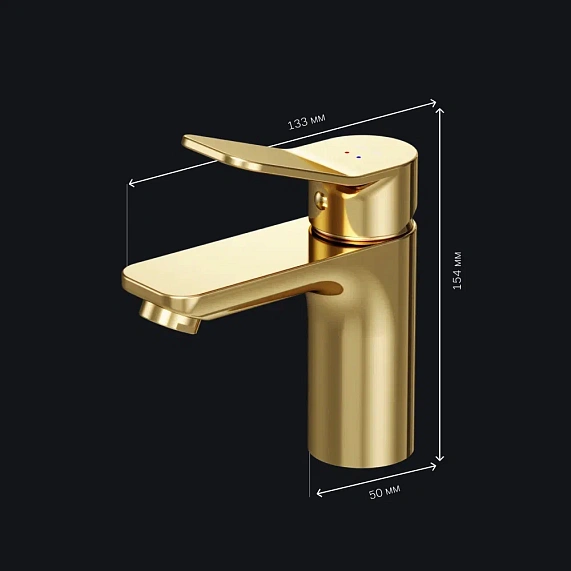 Смеситель для раковины (умывальника) AM.PM X-Joy F85A02199 золото-7