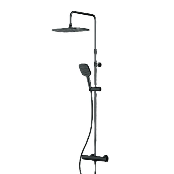 Душевая система AM.PM Func F078F422 стойка с тропическим душем, термостатом, смесителем, черная-9