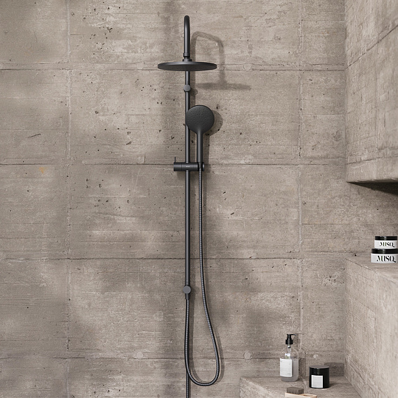 Душевая система Damixa Jupiter 977000300 стойка с тропическим душем, черная-3