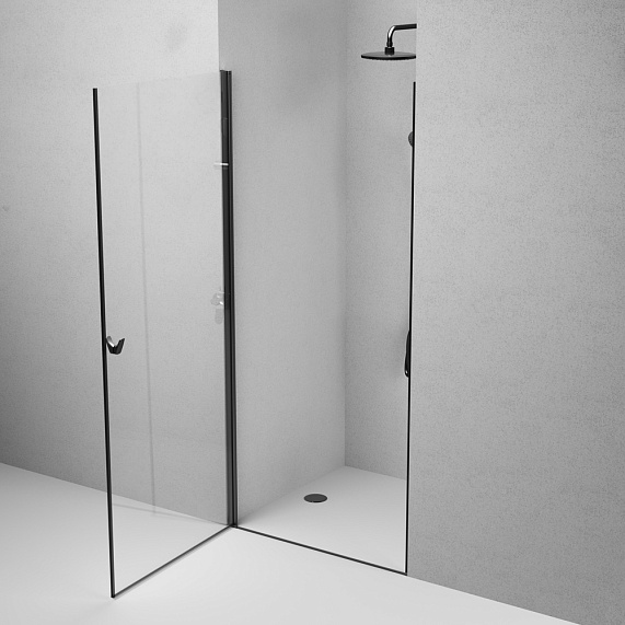 Душевая перегородка с дверью 90x190 AM.PM Sunny W87G-90-1P-BT прозрачное стекло, профиль черный матовый-4