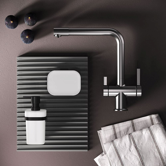 Смеситель для кухни AM.PM Func F8F05711 высокий с L-изливом с каналом для питьевой воды, сатин-5