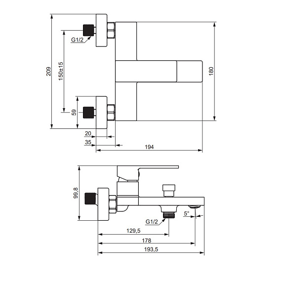 Смеситель для ванны и душа Damixa Gala 531000500 розовое золото-3