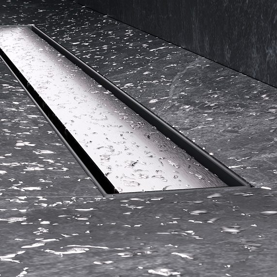 Душевой трап (лоток) 80 AM.PM MasterFlow W01SC-U11-080-04SB комбинированный затвор со стальной матовой решеткой под плитку-13